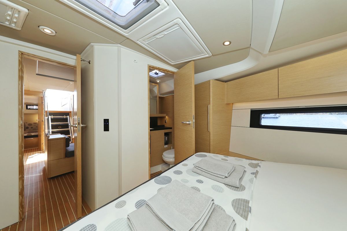 Cabin on Salacia, a Hanse Yachts Hanse 460 sailboat at Grad Šibenik, Croatia