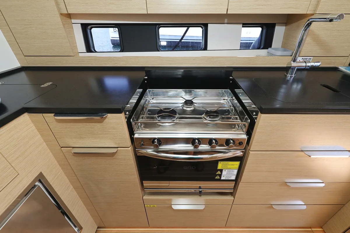 Galley of Salacia, a Hanse Yachts Hanse 460 sailboat at Grad Šibenik, Croatia