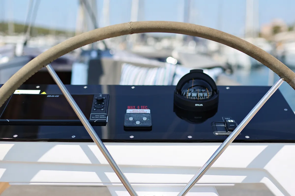 Cockpit of Salacia, a Hanse Yachts Hanse 460 sailboat at Grad Šibenik, Croatia