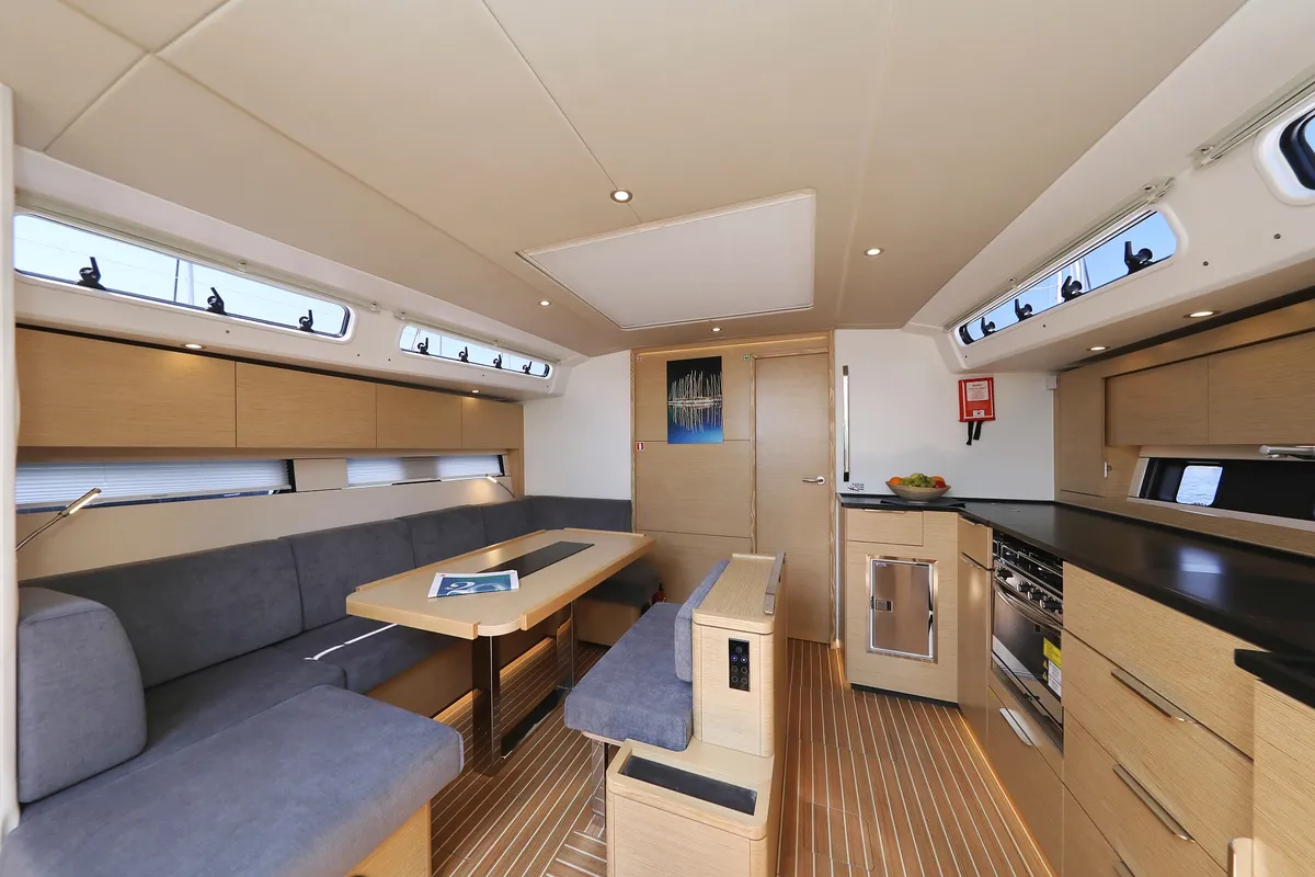 Salon of Salacia, a Hanse Yachts Hanse 460 sailboat at Grad Šibenik, Croatia
