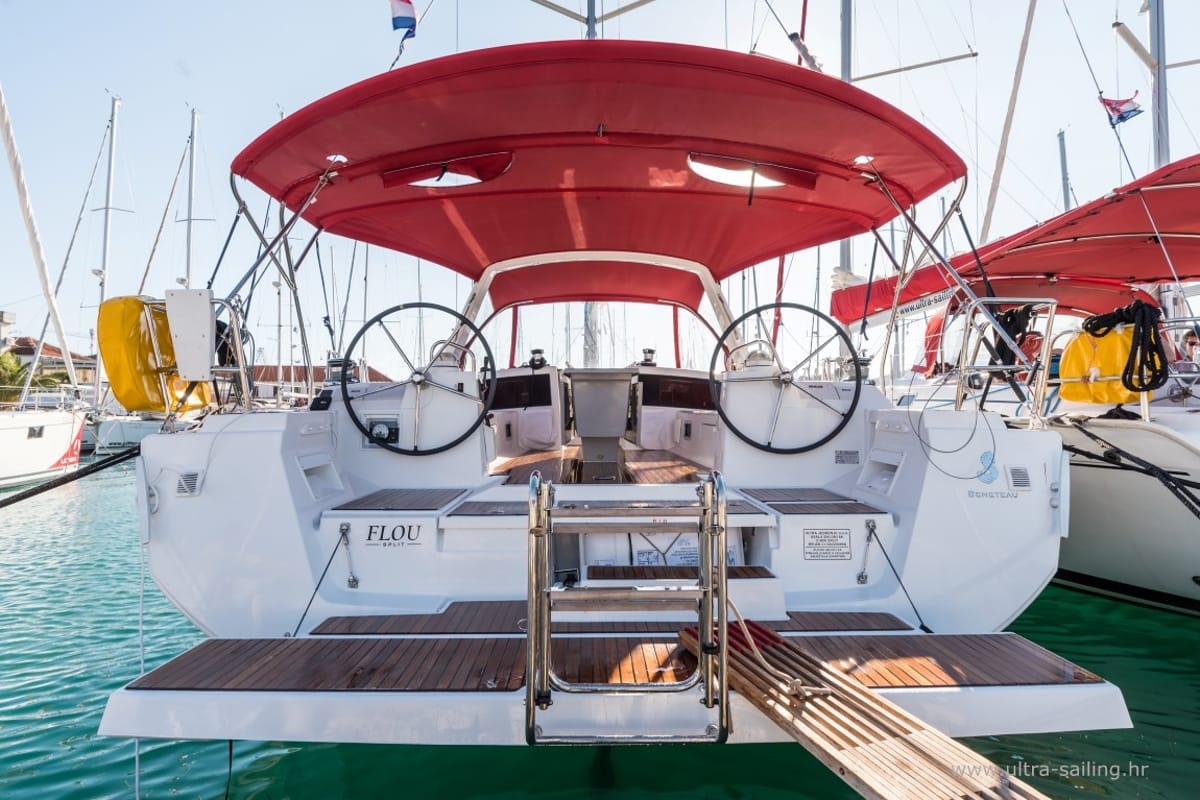 Exterior view of FLOU, a Beneteau Oceanis 48 sailboat at Split, Croatia