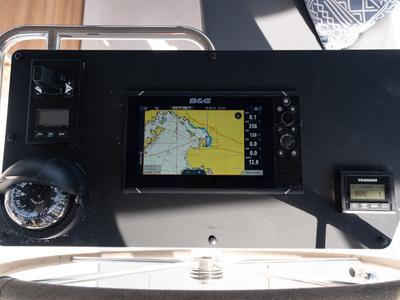 Cockpit of Iris, a Bavaria C46 sailboat at Fethiye, Turkey
