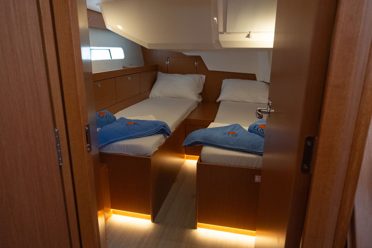 Cabin on Iris, a Bavaria C46 sailboat at Fethiye, Turkey