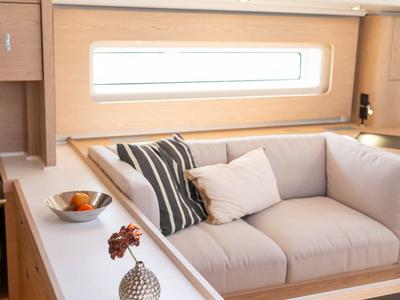 Salon of Infinity, a Beneteau Oceanis 60 sailboat at Grad Kaštela, Croatia