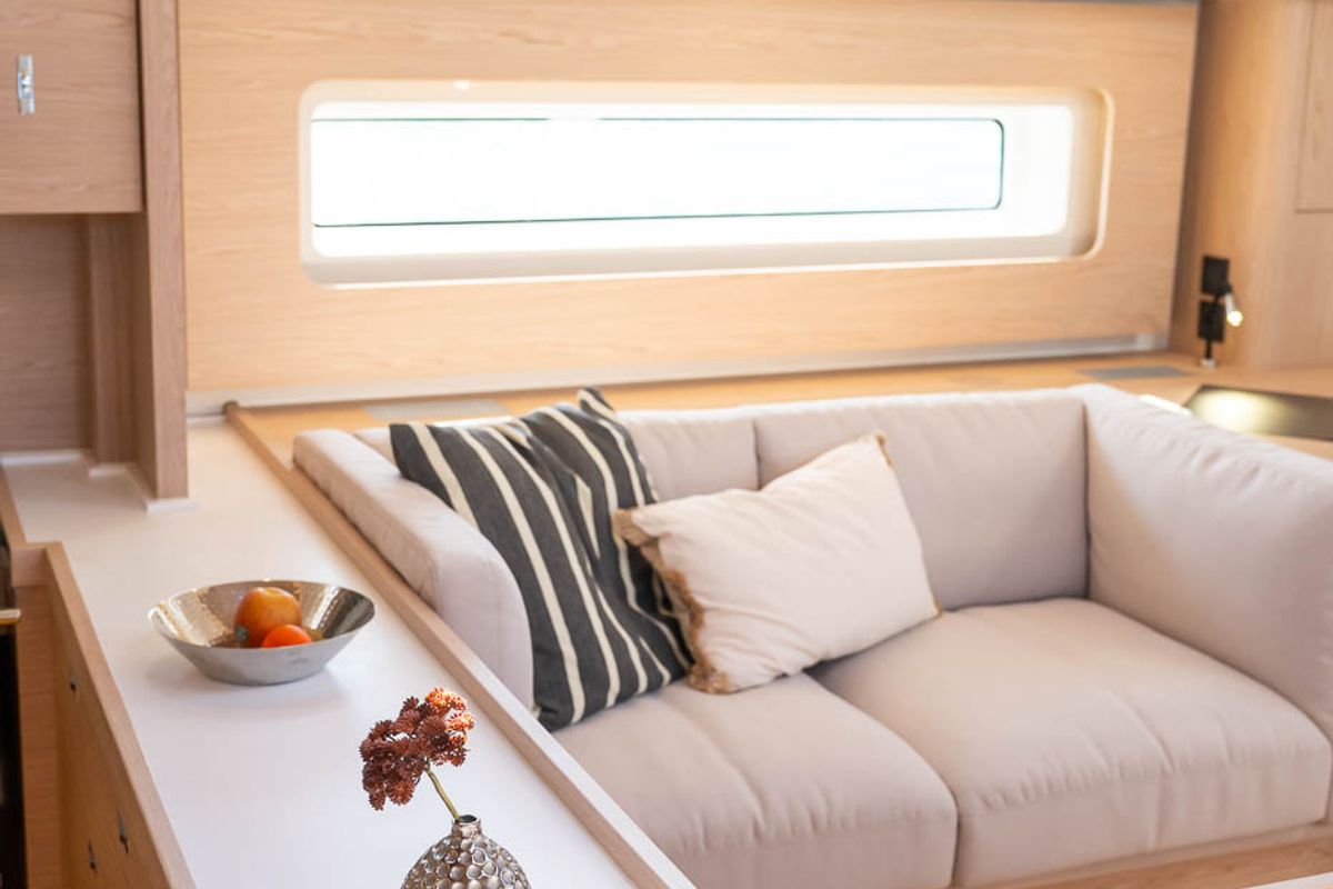 Salon of Infinity, a Beneteau Oceanis 60 sailboat at Grad Kaštela, Croatia