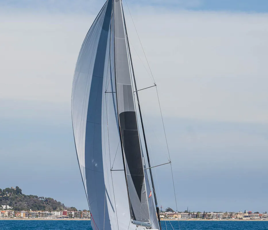 Exterior view of Infinity, a Beneteau Oceanis 60 sailboat at Grad Kaštela, Croatia