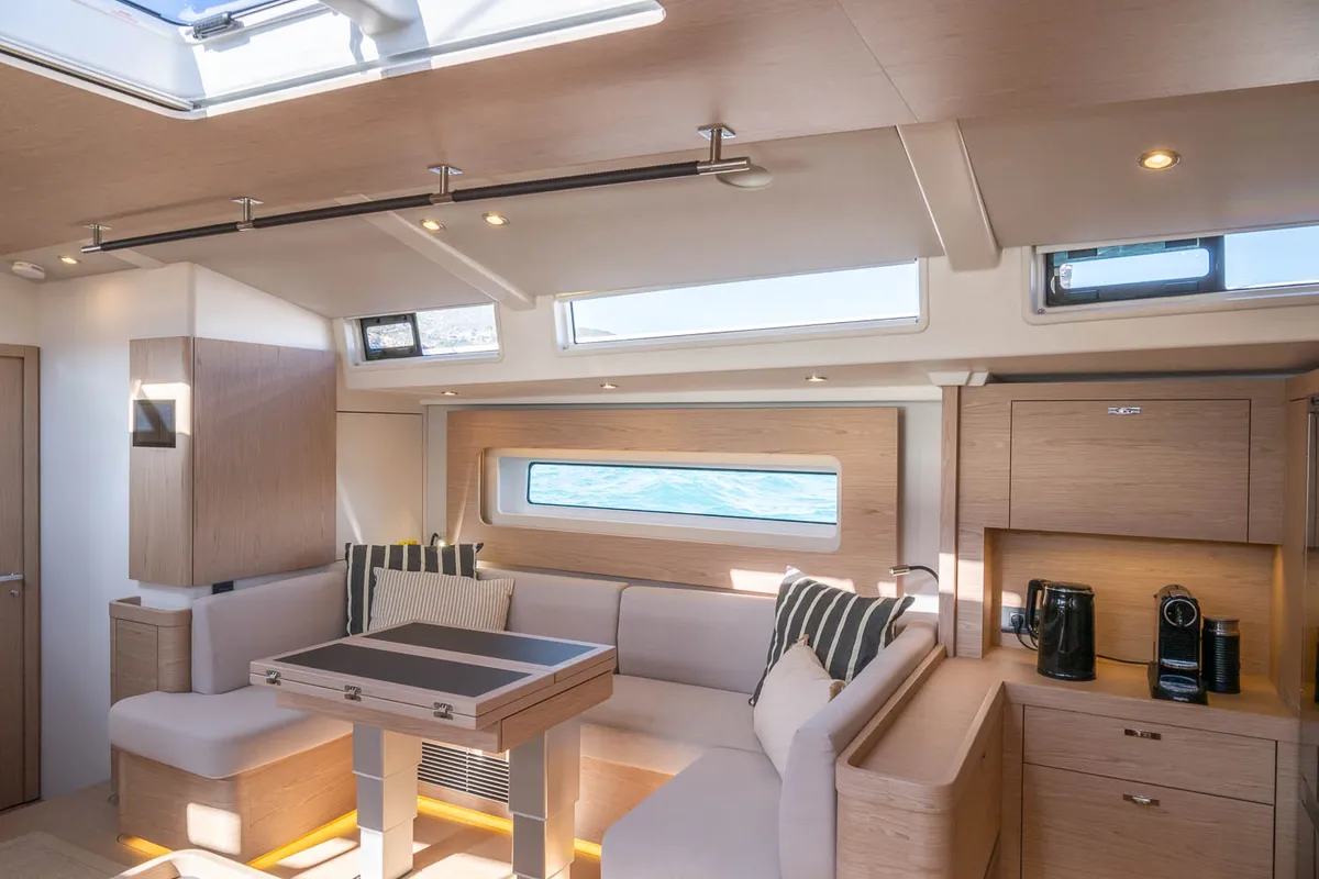 Salon of Infinity, a Beneteau Oceanis 60 sailboat at Grad Kaštela, Croatia