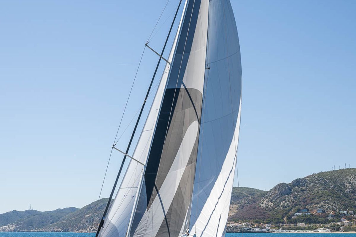 Exterior view of Infinity, a Beneteau Oceanis 60 sailboat at Grad Kaštela, Croatia