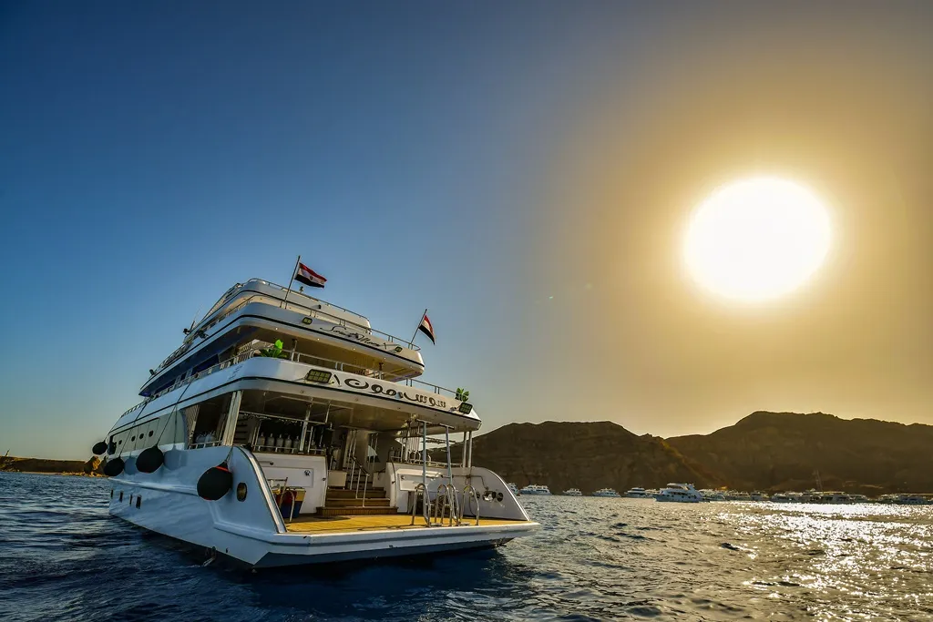 Exterior view of Twin bed cabin lower deck 2, a Gulet Luxury Motor Yacht motorboat at Sharm El Sheikh, Egypt