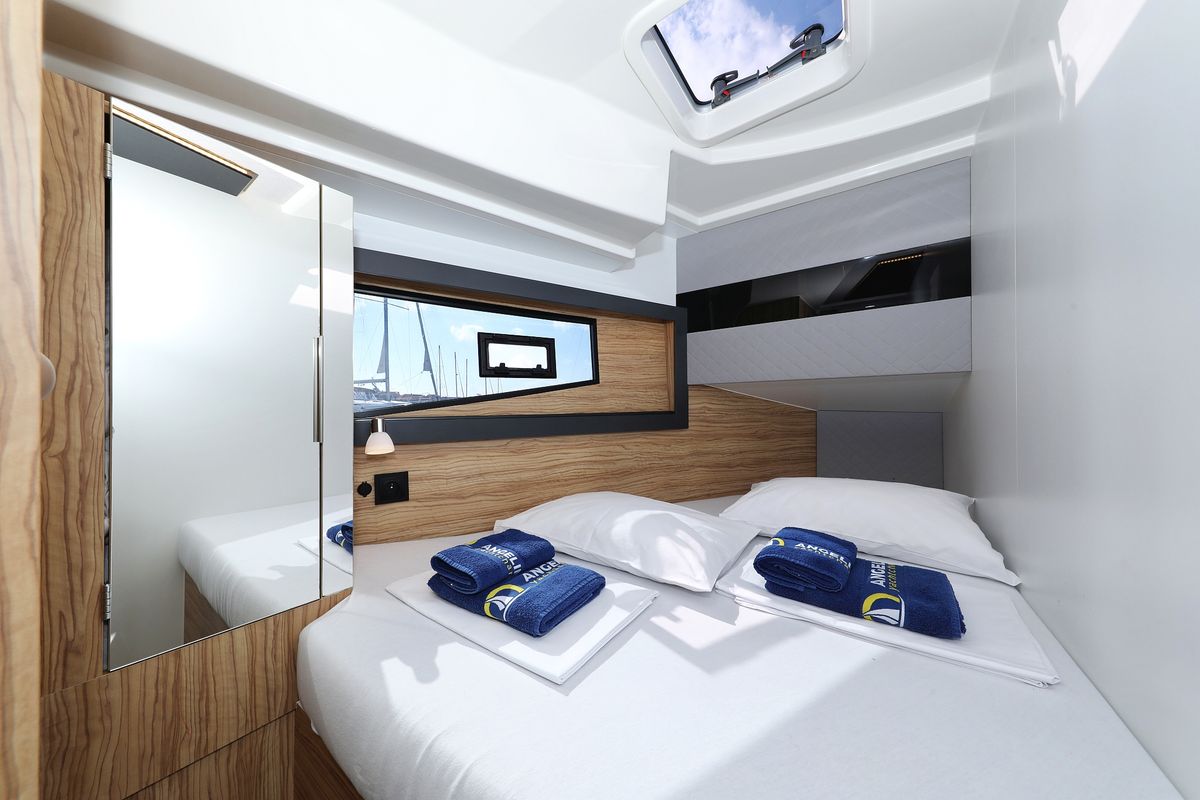 Cabin on Taonga, a Cobra Yachts Seamaster 45 yacht at Grad Biograd na Moru, Croatia