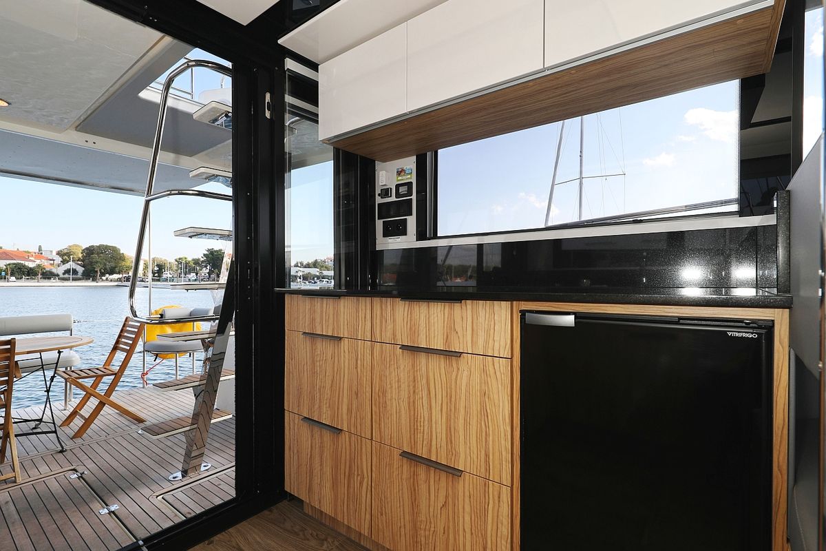 Galley of Taonga, a Cobra Yachts Seamaster 45 yacht at Grad Biograd na Moru, Croatia