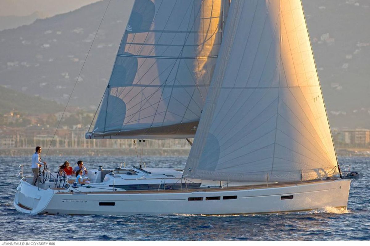 Exterior view of MAMIWATA II, a Jeanneau Sun Odyssey 519 sailboat at Pisticci, Italy