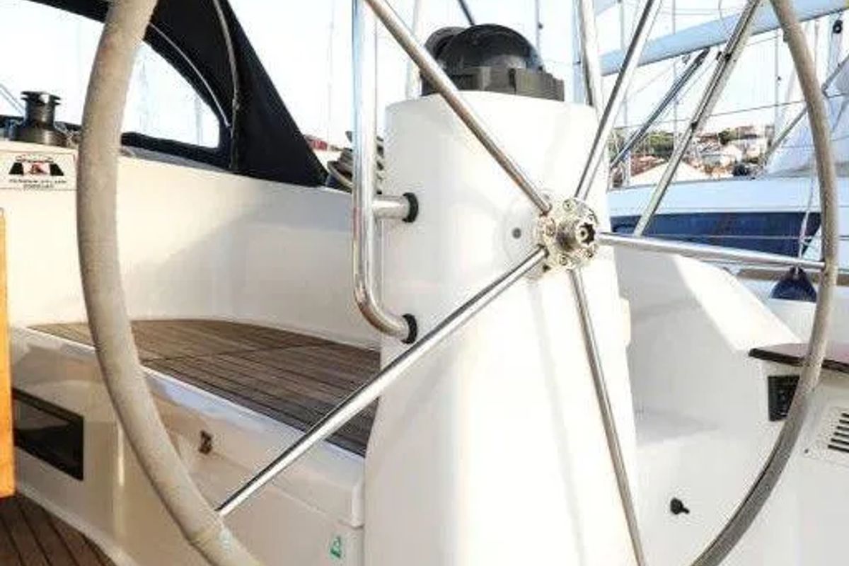 Cockpit of Star Philip, a Bavaria Cruiser 40 sailboat at Punat, Croatia