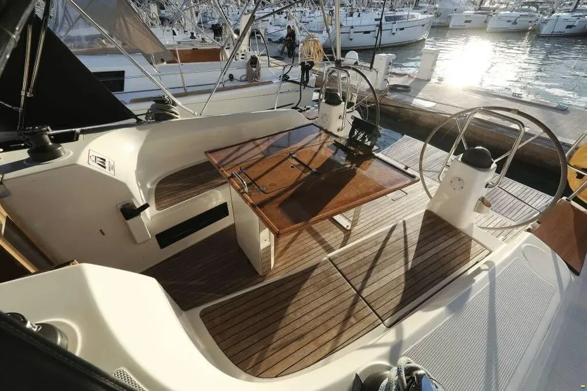 Deck of Star Philip, a Bavaria Cruiser 40 sailboat at Punat, Croatia