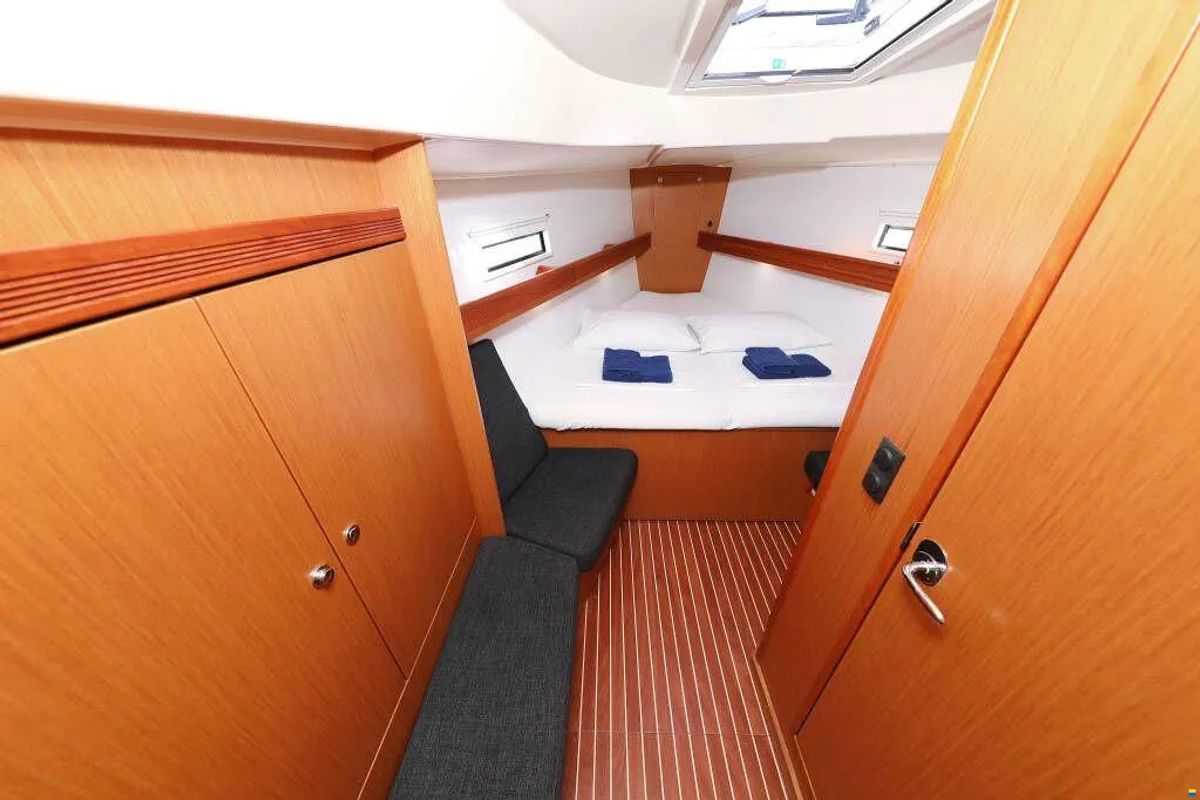 Cabin on Star Philip, a Bavaria Cruiser 40 sailboat at Punat, Croatia