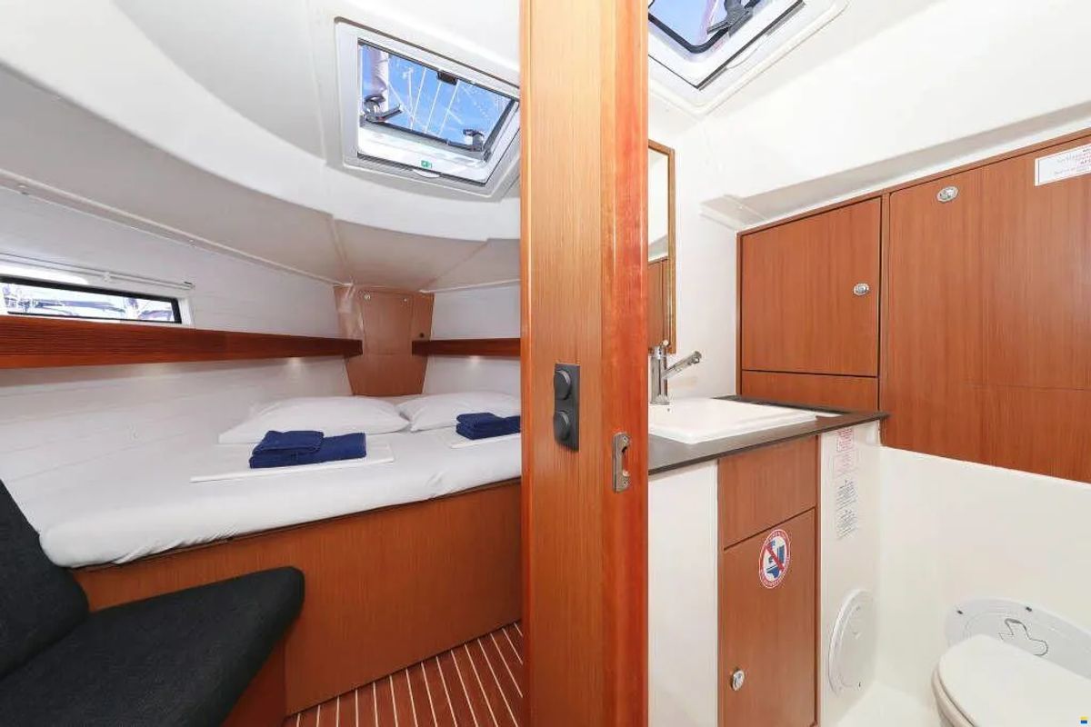 Cabin on Star Philip, a Bavaria Cruiser 40 sailboat at Punat, Croatia