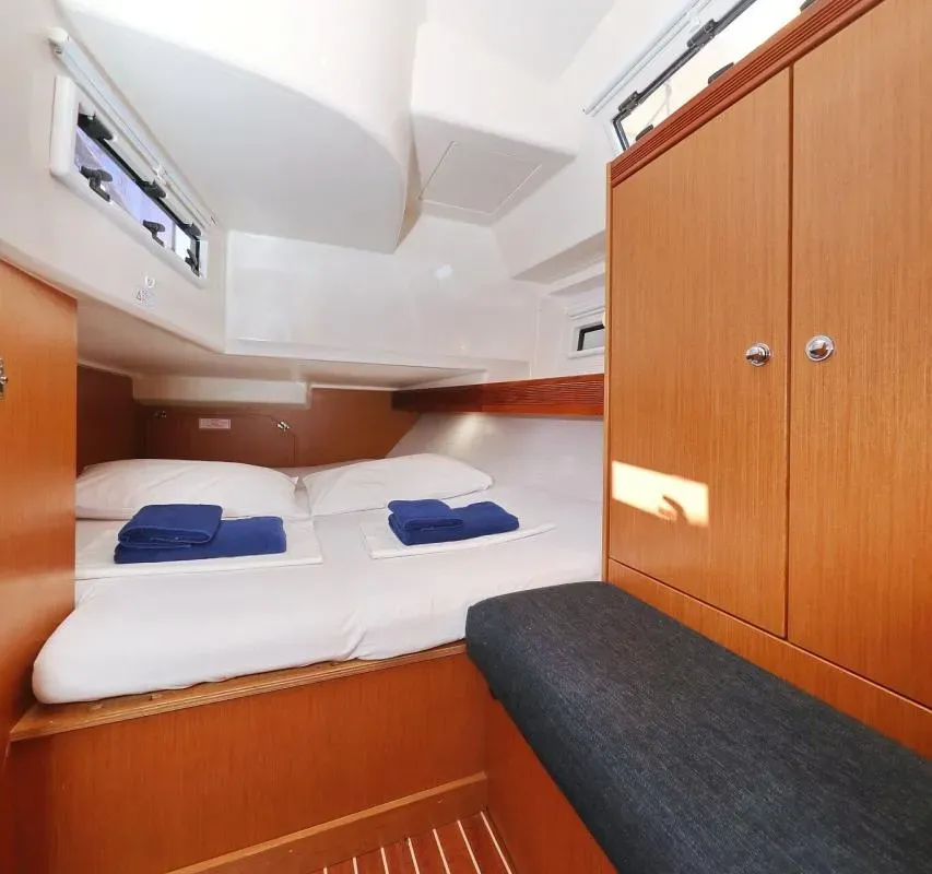 Cabin on Star Philip, a Bavaria Cruiser 40 sailboat at Punat, Croatia