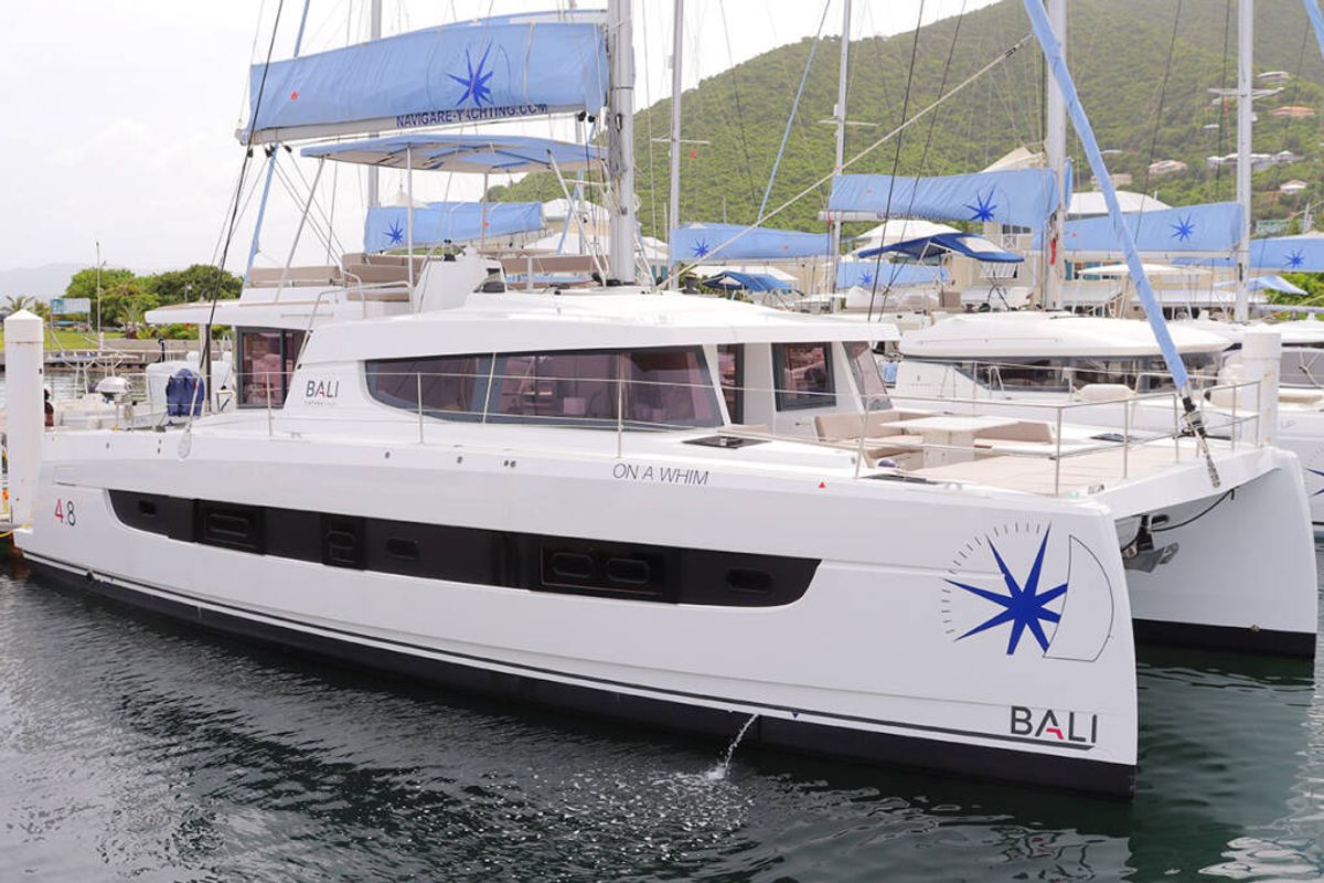 On A Whim, a Bali 4.8 catamaran at Road Town, British Virgin Islands