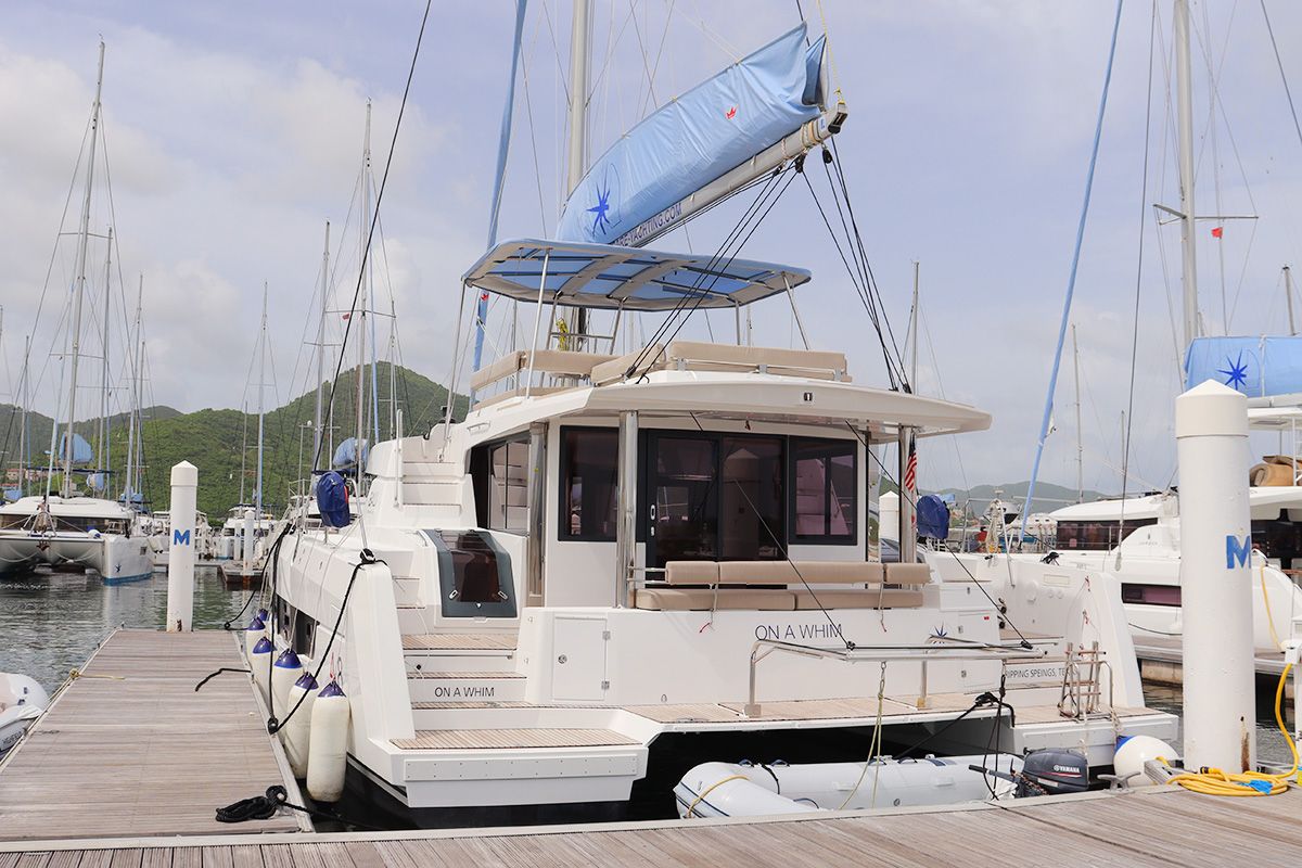 On A Whim, a Bali 4.8 catamaran at Road Town, British Virgin Islands