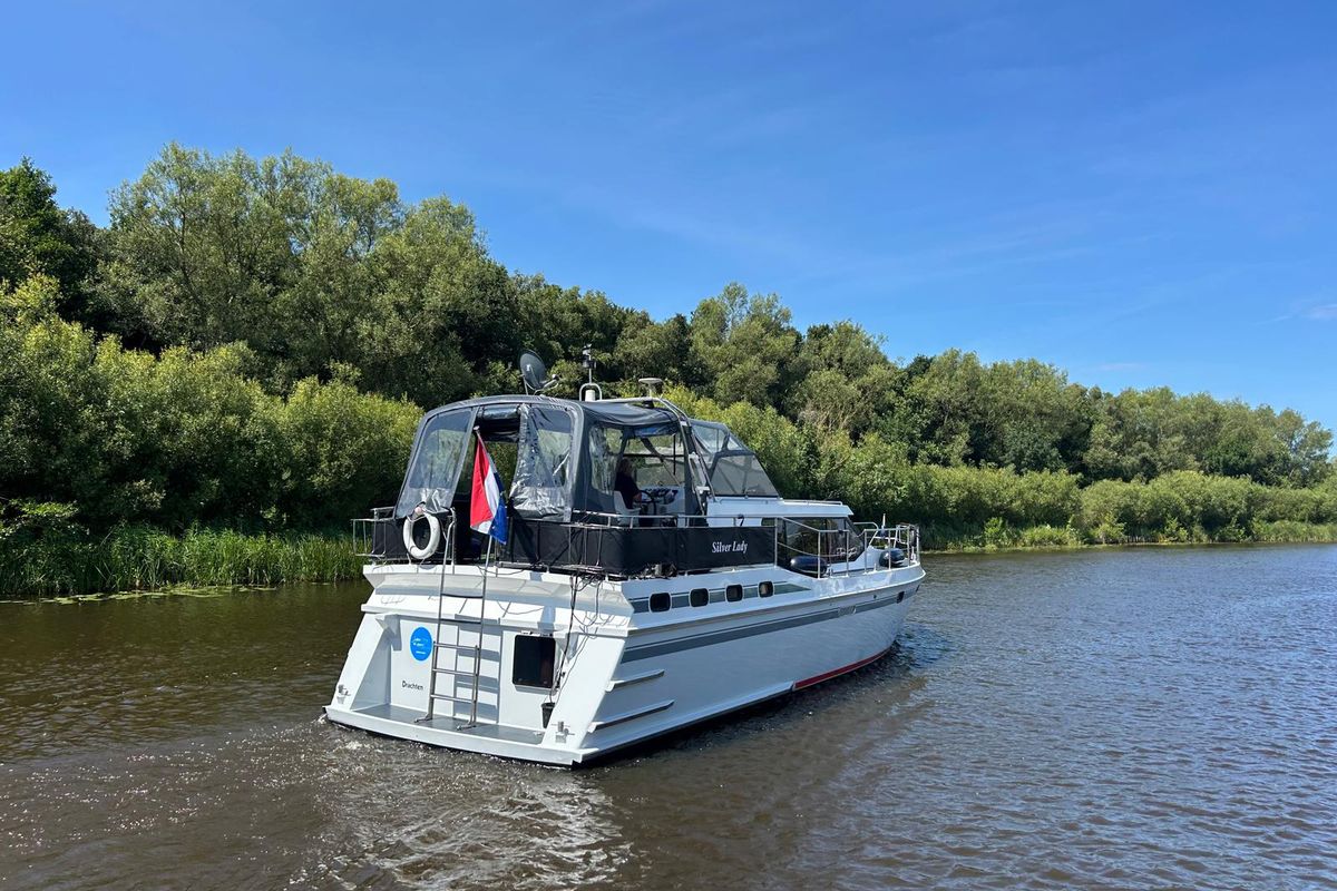Exterior view of Silver Lady, a Gulet De Drait Vri-Jon Contessa 1370 motorboat at Drachten, Netherlands