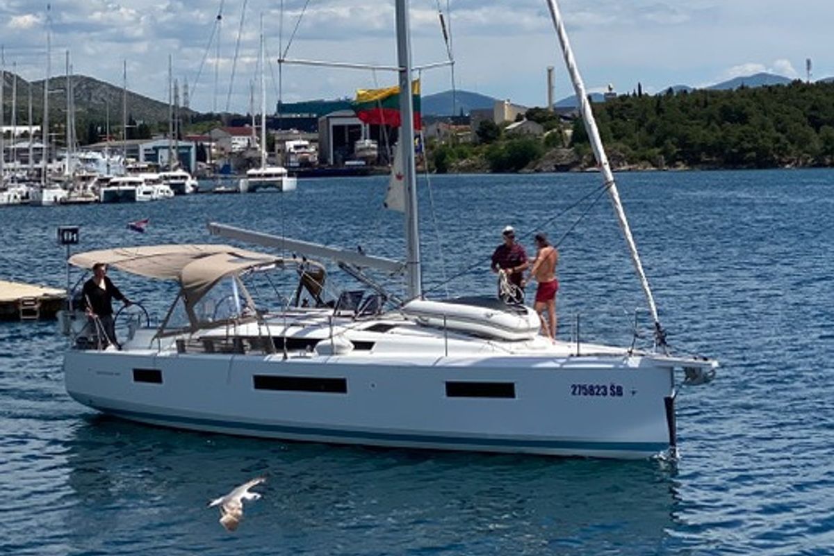 Exterior view of PALANGA, a Jeanneau Sun Odyssey 440 sailboat at Grad Šibenik, Croatia