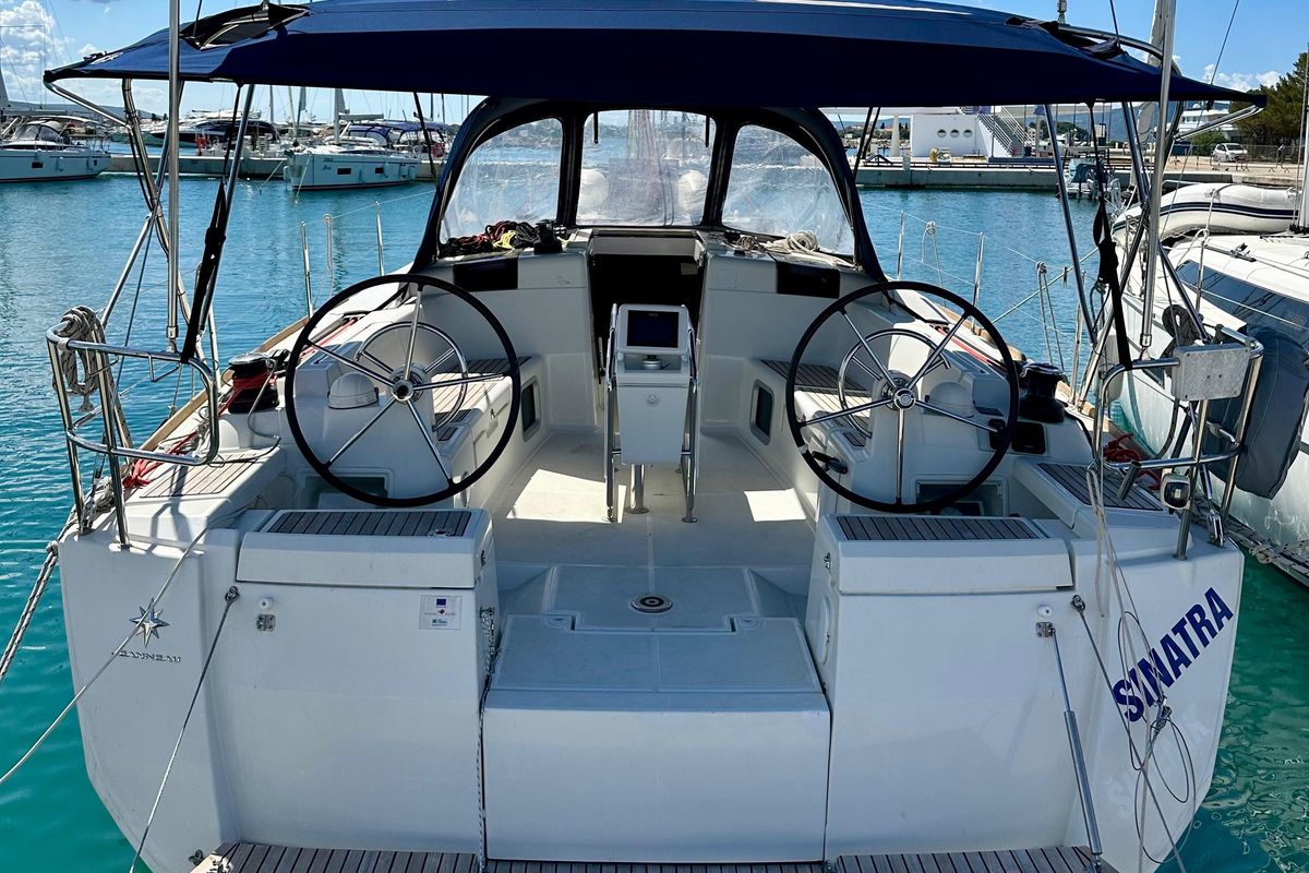 Galley of Sinatra, a Jeanneau Sun Odyssey 449 sailboat at Općina Sukošan, Croatia