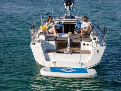 Exterior view of SILVIA, a Dufour 32 sailboat at Capo d'Orlando, Italy