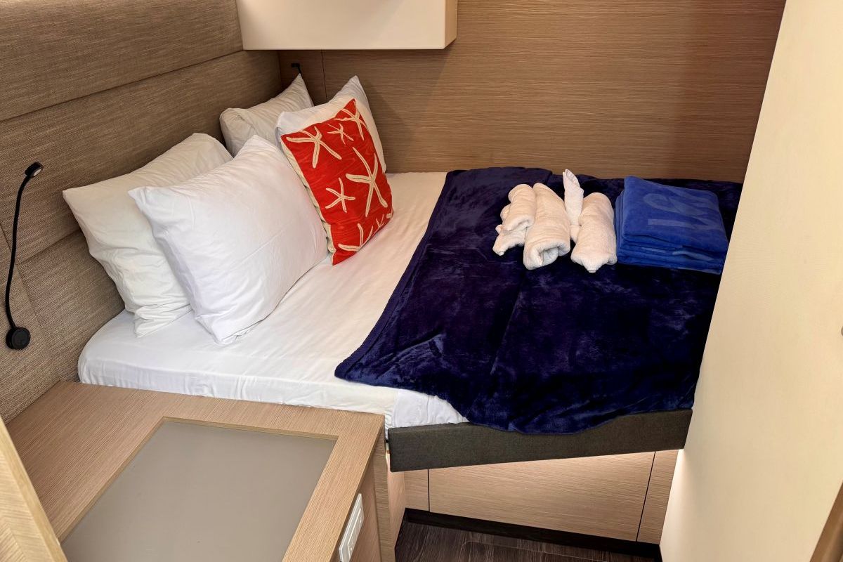 Cabin on Carrie Lee, a Fountaine Pajot Aura 51 catamaran at Road Town, British Virgin Islands