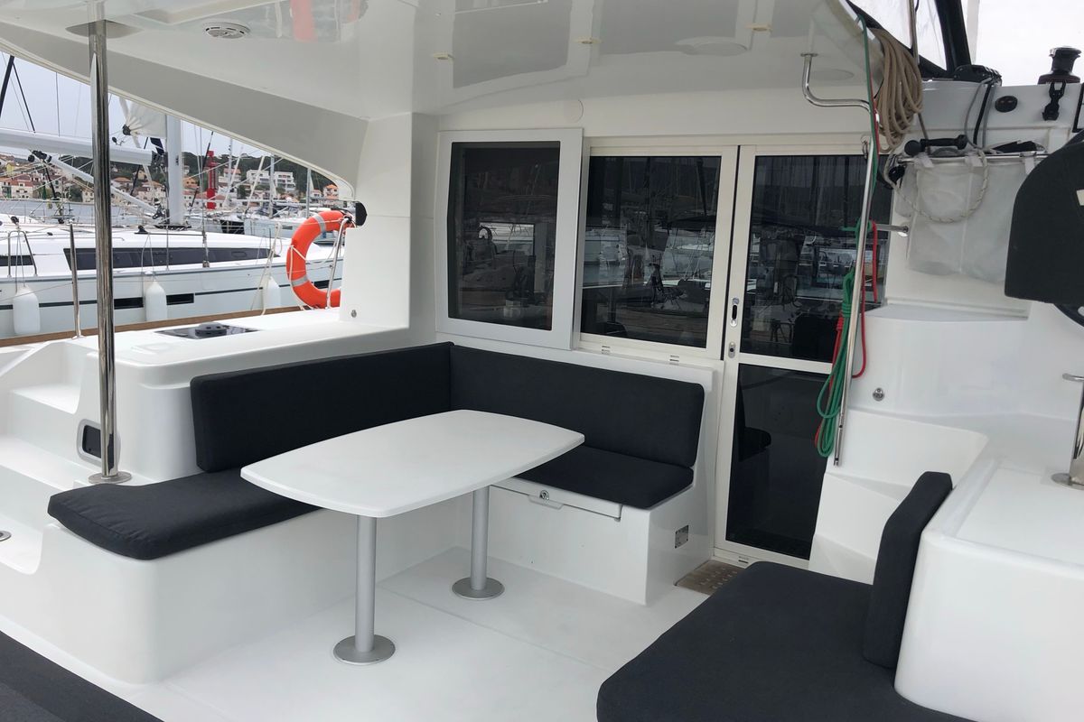 Deck of El Paso, a Lagoon 40 catamaran at Općina Rogoznica, Croatia