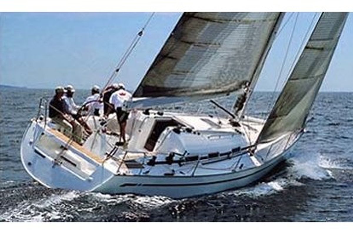 Exterior view of Gipsy, a Bavaria 38 Match sailboat at Primošten, Croatia