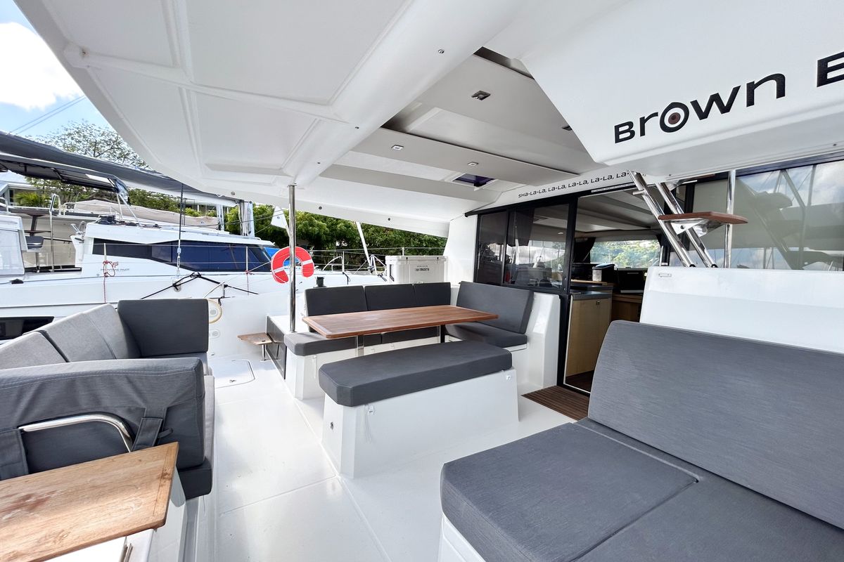 Brown Eyed Girl, a Fountaine Pajot Astrea 42 catamaran at Road Town, British Virgin Islands