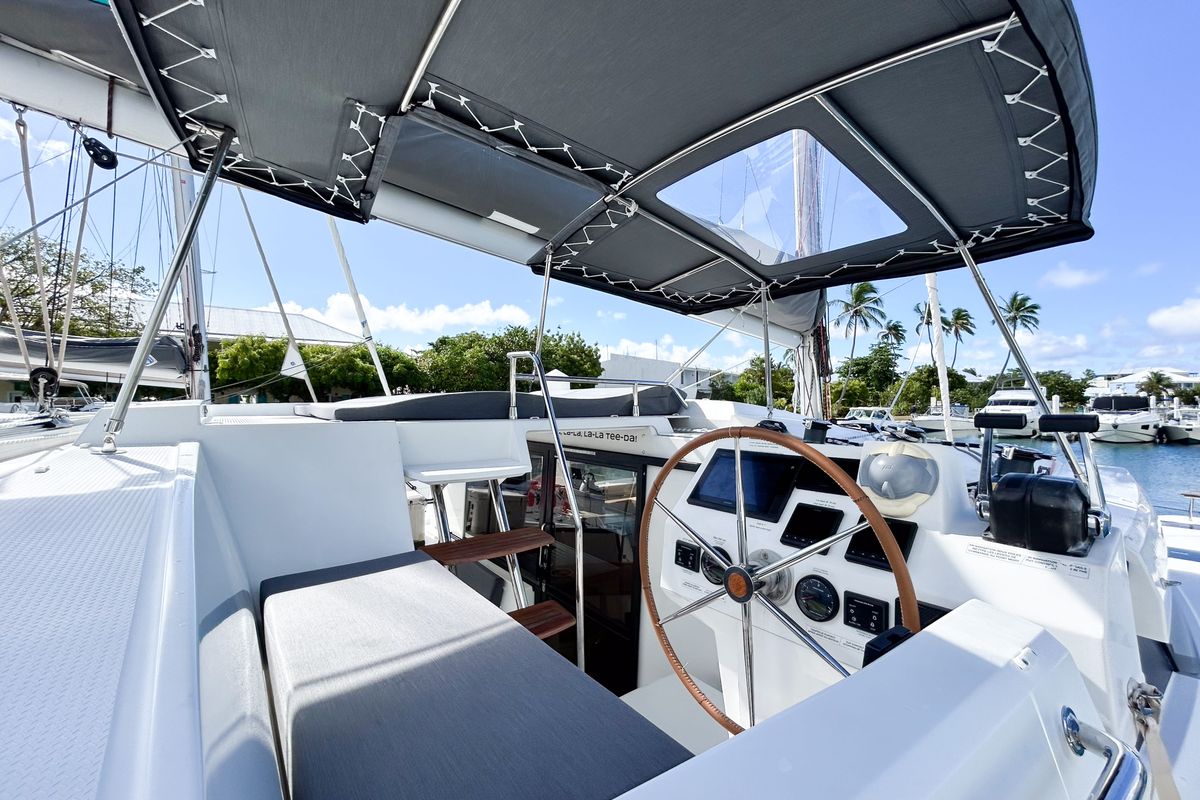 Brown Eyed Girl, a Fountaine Pajot Astrea 42 catamaran at Road Town, British Virgin Islands
