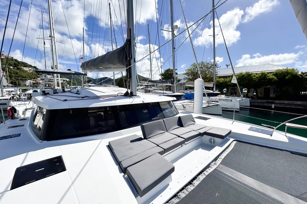 Brown Eyed Girl, a Fountaine Pajot Astrea 42 catamaran at Road Town, British Virgin Islands