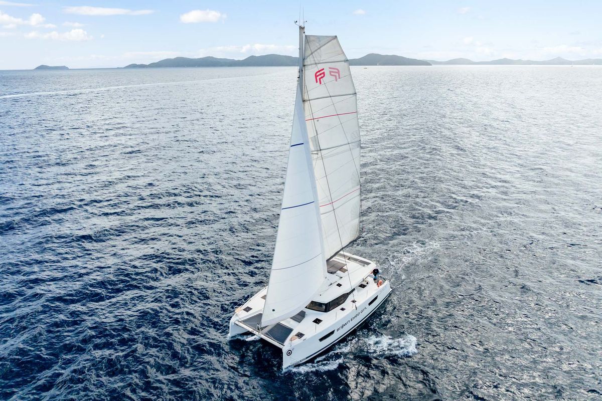 Brown Eyed Girl, a Fountaine Pajot Astrea 42 catamaran at Road Town, British Virgin Islands