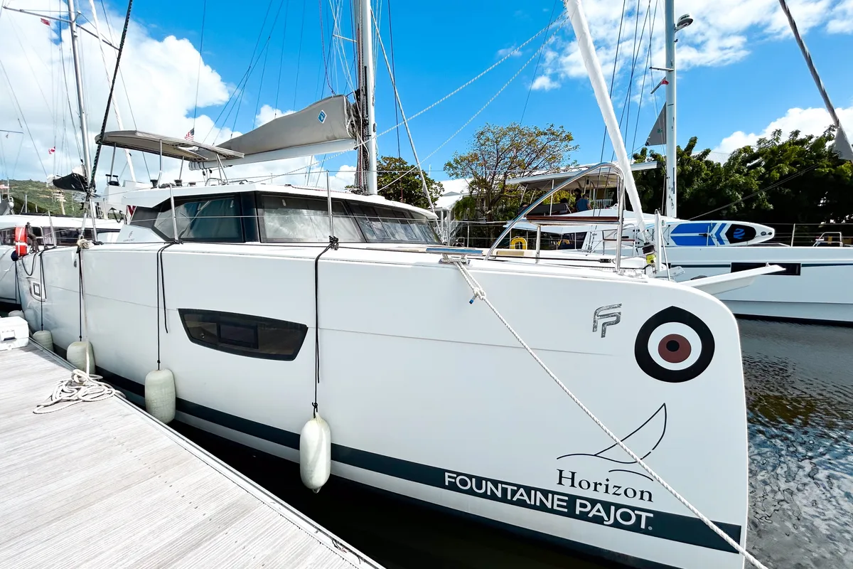 Brown Eyed Girl, a Fountaine Pajot Astrea 42 catamaran at Road Town, British Virgin Islands