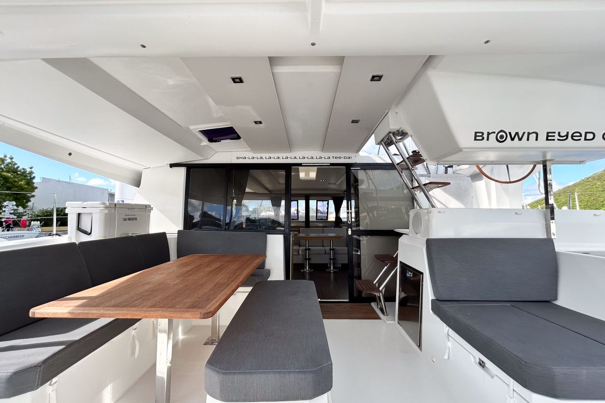 Brown Eyed Girl, a Fountaine Pajot Astrea 42 catamaran at Road Town, British Virgin Islands