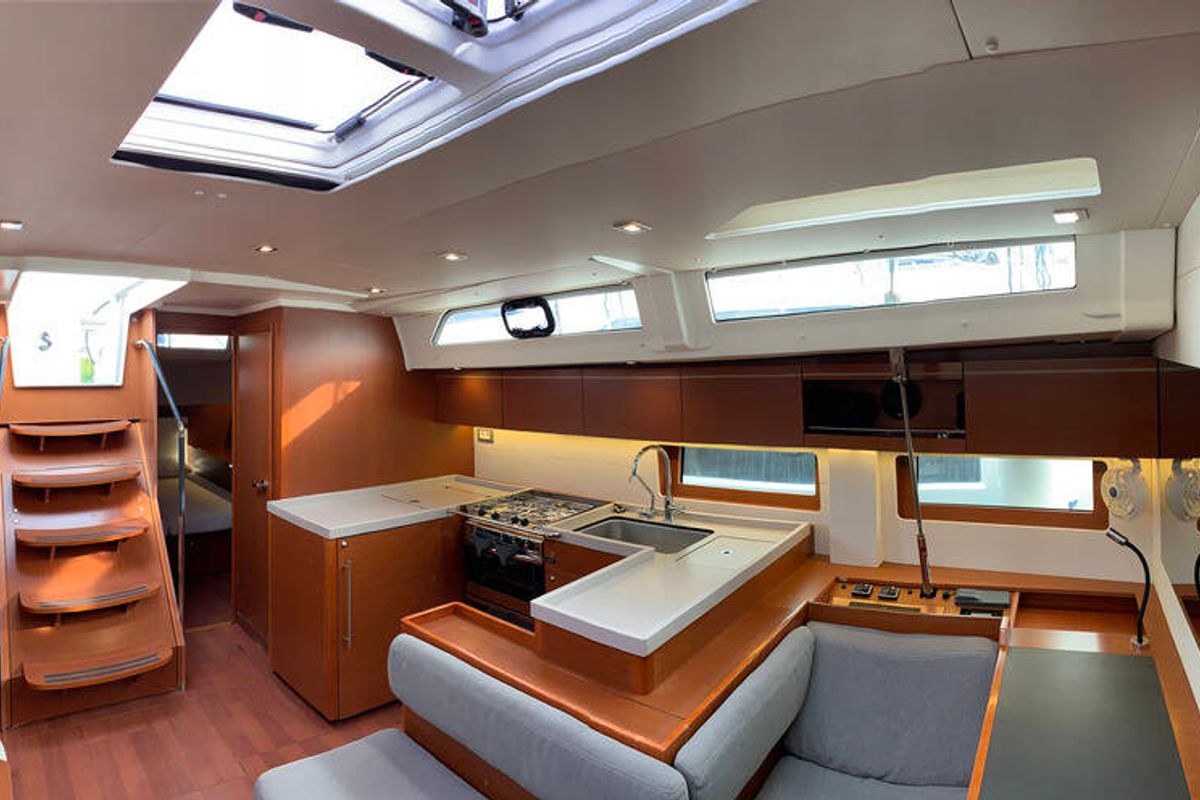 Salon of Thano, a Beneteau Oceanis 51.1 sailboat at Athens, Greece