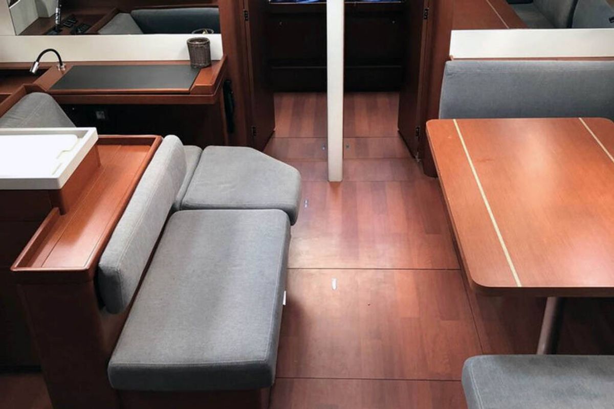 Salon of Thano, a Beneteau Oceanis 51.1 sailboat at Athens, Greece