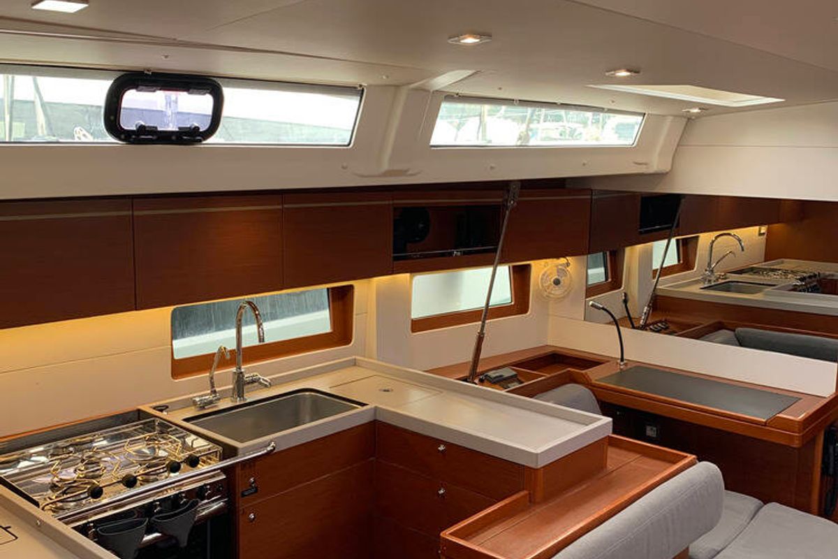 Galley of Thano, a Beneteau Oceanis 51.1 sailboat at Athens, Greece
