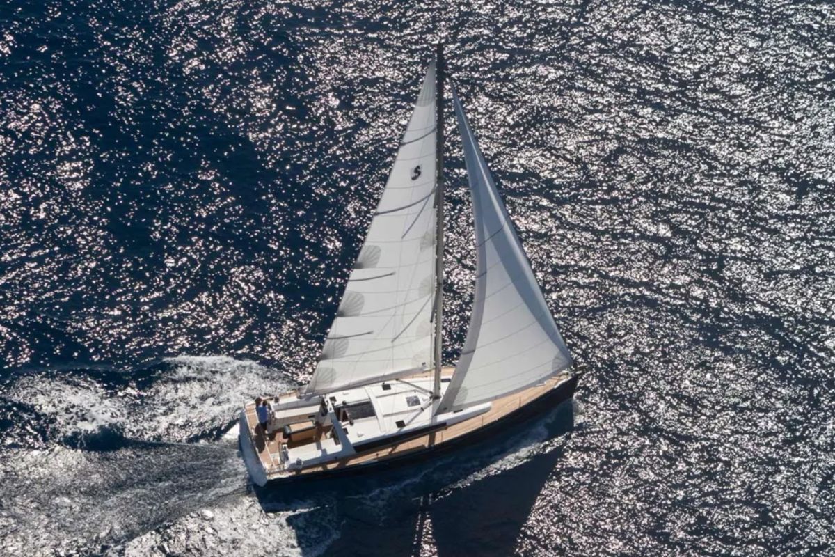 Exterior view of Athena, a Beneteau Oceanis 48 sailboat at Fethiye, Turkey