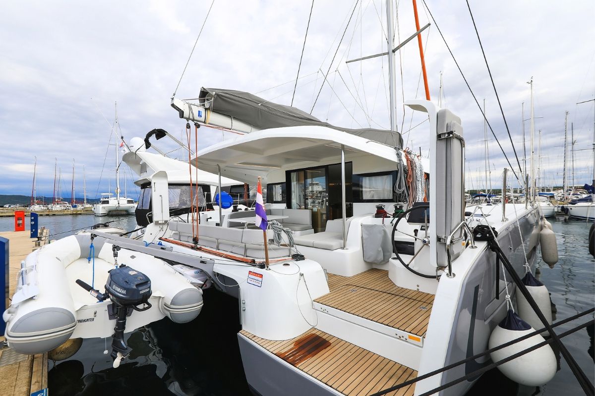 Exterior view of Windhunter, a Excess 14 catamaran at Pirovac, Croatia