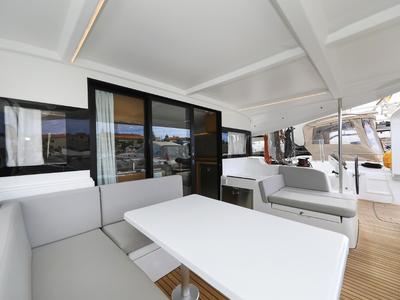 Deck of Windhunter, a Excess 14 catamaran at Pirovac, Croatia