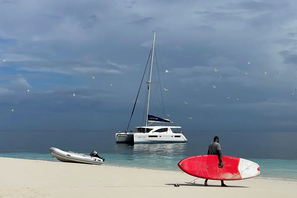 Exterior view of Sunday Kinga, a Leopard Leopard 48 - 4 + 2 cab. catamaran at Azam Marina, Tanzania