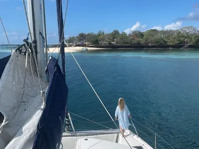 Deck of Sunday Kinga, a Leopard Leopard 48 - 4 + 2 cab. catamaran at Azam Marina, Tanzania