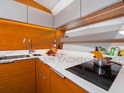 Galley of Sun Dreamer, a Bavaria S40 HT motorboat at Općina Sukošan, Croatia