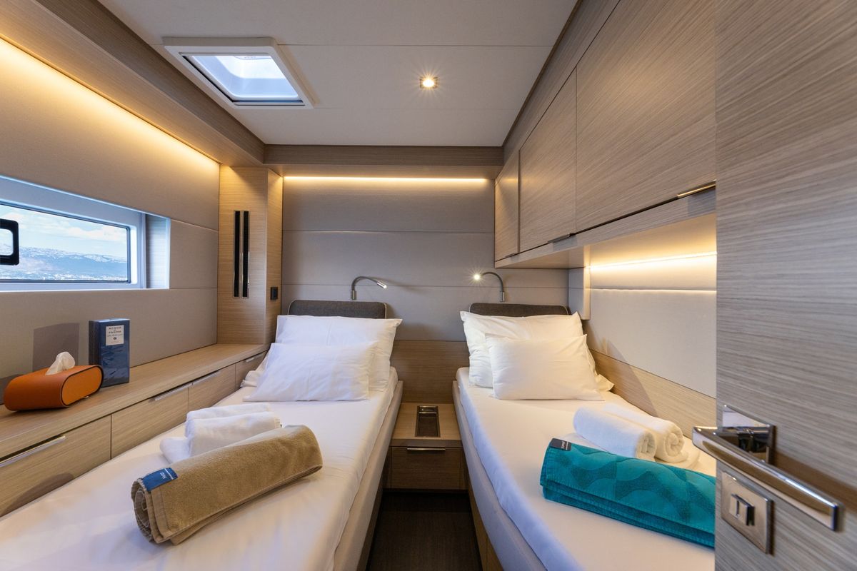 Cabin on Star Link, a Lagoon 55 catamaran at Split, Croatia