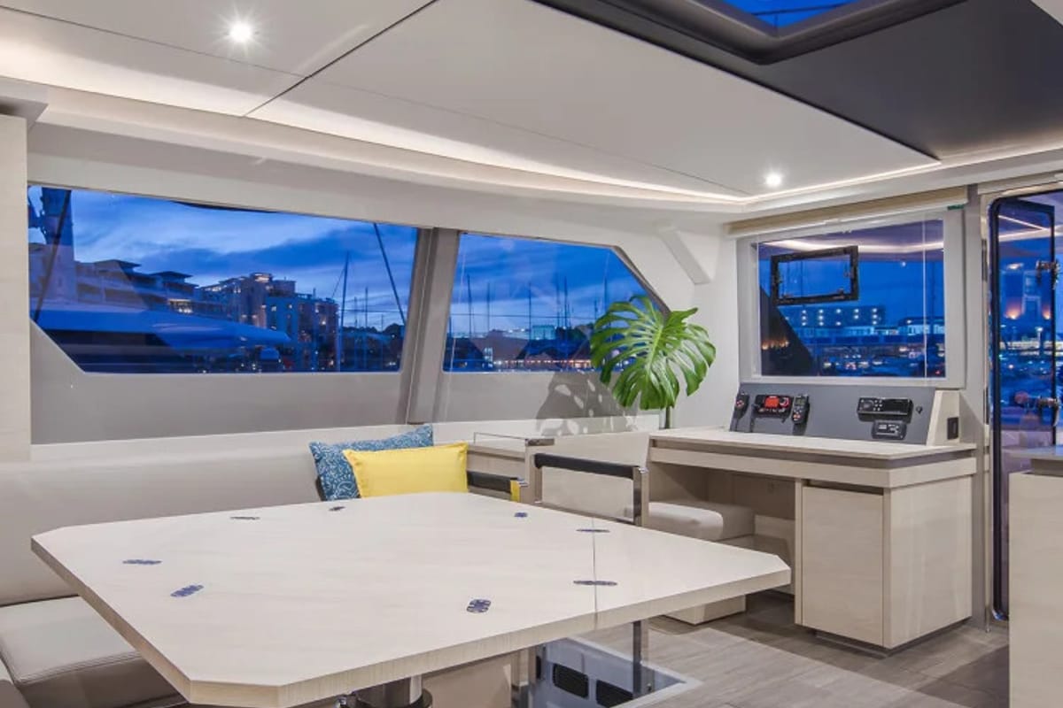 Salon of Moorings 5000-6 Exclusive, a Leopard 50 catamaran at Grand Anse, Grenada