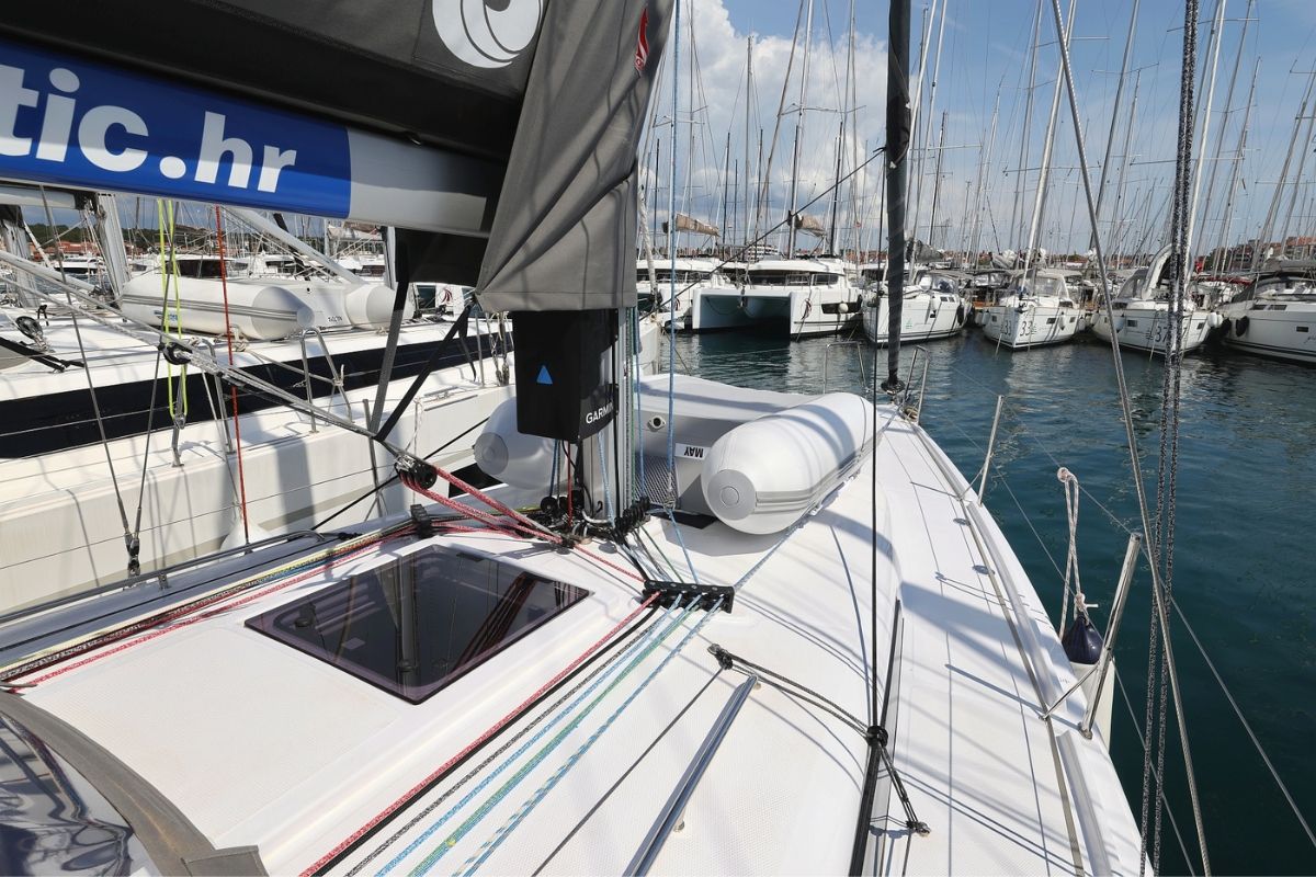 February, a Beneteau First 36 sailboat at Grad Biograd na Moru, Croatia