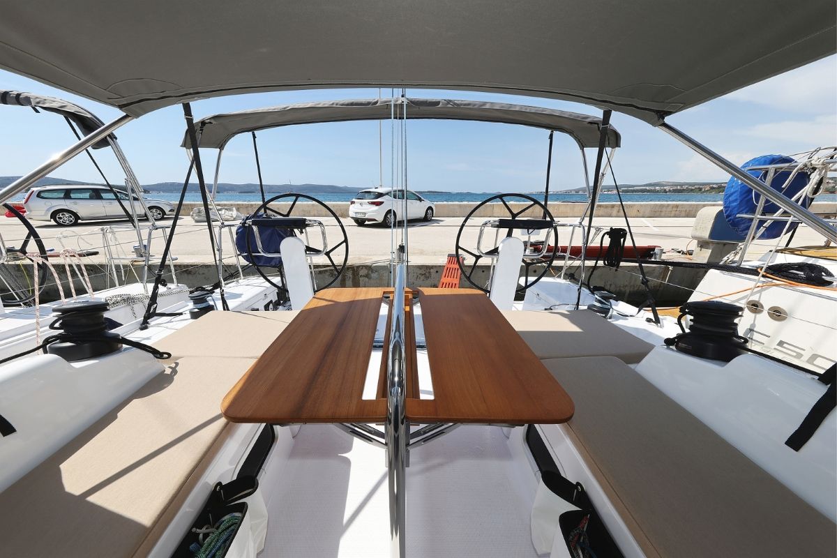 February, a Beneteau First 36 sailboat at Grad Biograd na Moru, Croatia