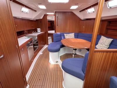 Salon of Karoline, a Bootsbau Rügen GmbH Vilm 41 cruiser sailboat at Barth, Germany